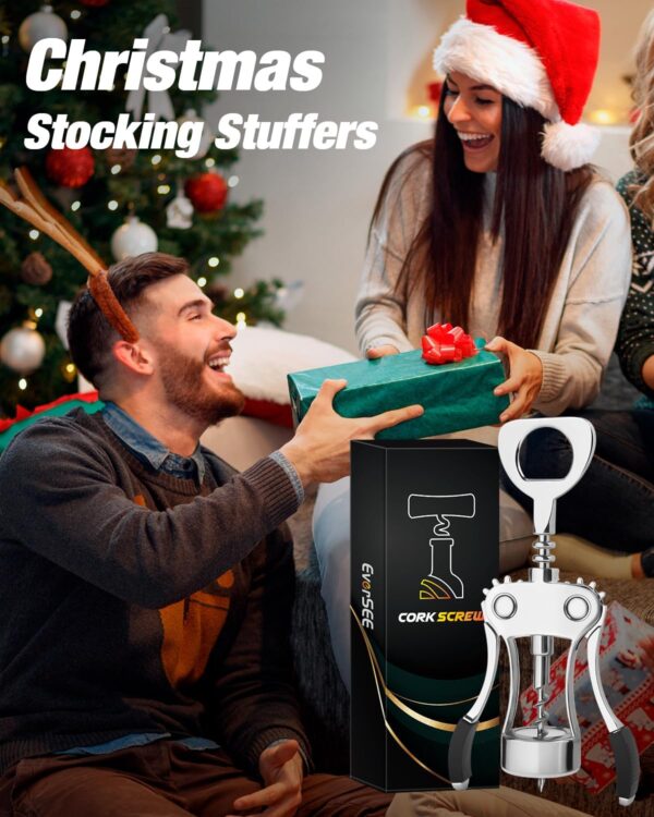 Christmas Stocking Stuffers for Men Women Wine Opener for Adults Wine Bottles Opener Wing Corkscrews Valentine's Birthday Unique Gadgets Ideas for Dad Father Mom Him Her Who Have Everything - Image 2