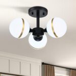 3 Light Industrial Hanging Indoor Mini Kitchen Island Pendant Ceiling Light Fixtures Black Finish,Frosted Glass Shade For Bar Dining Room Living Room Over Sink - Image 7