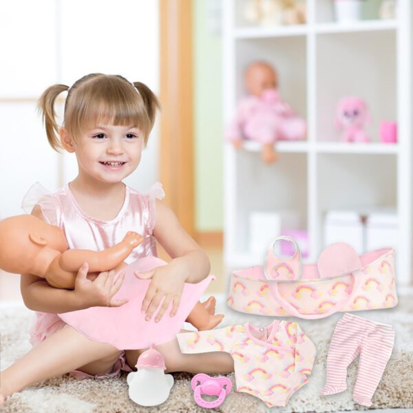 ZITA ELEMENT 8 Ps Reborn Baby Doll clothes with Bassinet for 1722 Inch Baby Doll,Baby Doll clothes Outfit Acessories fit born Baby - Image 4