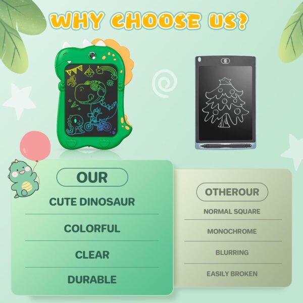 Kizmyee Lcd Writing Tablet For Kids,Toddler Toys For 3 4 5 6 Year Old Boys Girls S, 8.5Inch Kids Toys Doodle Board, Dinosaur Toys - Image 6