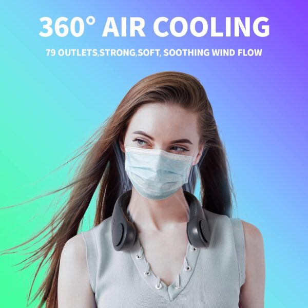 Uniqus Portable Neck Fan With Unique 3 Motors, Personal Hands  Wearable Fans With 4000 Mah, Rechargeable Air Conditioner Cool - Image 5