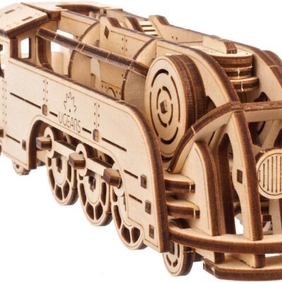 UGEARS Mini Locomotive - 3D Mechanical Wooden Puzzle Train Kit - Ugears Wooden 3D Puzzles for Adults to Build - DIY Wooden Train Model Puzzles for Teens - Small Train Brain Teaser - Building Kits