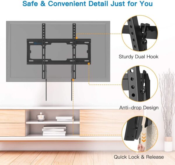 Pipishell Ul Listed Tilt Tv Wall Mount Bracket Low Profile For Most 2355 Inch Led Lcd Oled 4K Flat Curved Tvs Up To 99Lbs Max - Image 3