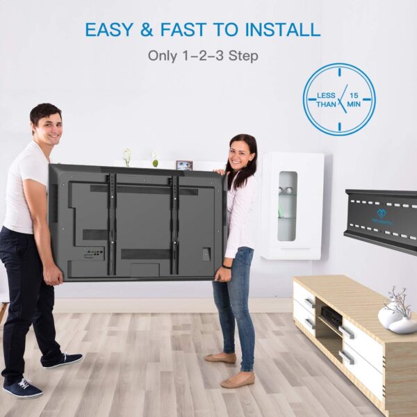 Perlesmith Fixed Tv Wall Mount Bracket, Low Profile Design For Most 2660 Inch Led Lcd Oled4K Flat Screen Tvs Up To 115Lb, Ultra - Image 7