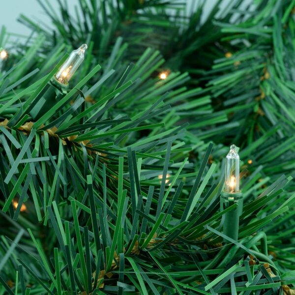 YULETIME 24 ft Christmas Garland with 50 Count Mini Lights, Lighted Artificial Garland with UL Listed Plug-in String Lights (Clear) - Image 4
