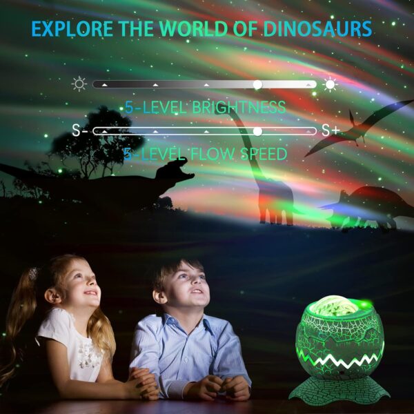 Airivo Northern Lights Aurora Projector Dinosaur Egg Star Projector For Bedroom, Galaxy Projector With Bluetooth Speaker White - Image 6