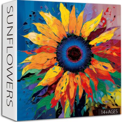 Pickforu Sunflower Puzzles For S 1000 Pieces, Colorful Gradient Flower Puzzle, Fine Art Jigsaw Puzzles 1000 Pieces Painting