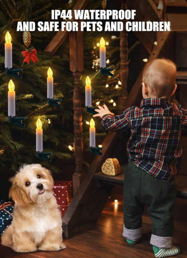 Christmas Tree Candle String Lights Plug in, 50 LED Flameless Candle Lights with Clips, 48Feet Candle Twinkle Lights for Xmas Tree Festive Holiday Seasonal Celebration Decoration, Warm White - Image 6