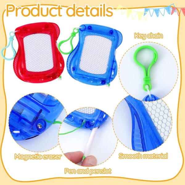 24Pcs Mini Magnetic Drawing Board For Kids,Backpack Keychain Clip Doodle Boards,Small Erasable Doodle Sketch Writing Pad - Image 3