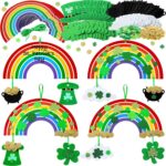 672 Pcs St. Patrick's Day Crafts for Kids DIY St. Patrick's Day Foam Decoration Rainbow Ornaments Foam Shamrock Stickers Irish