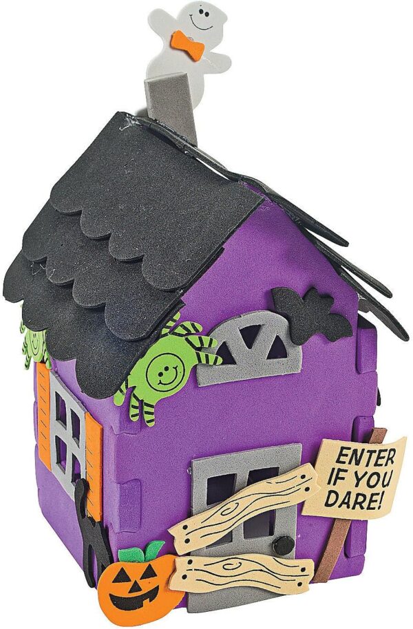 Fun Express Kids Haunted House Kit Makes 12 Foam Houses Halloween Crafts and Activities for Kids