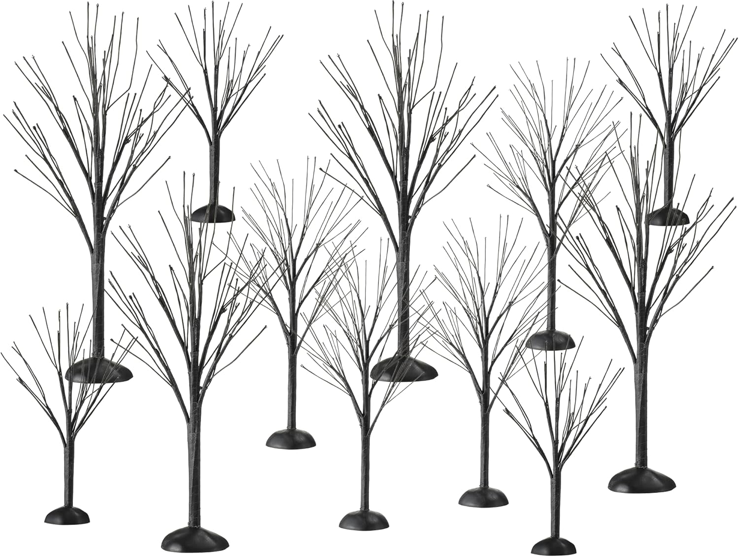 Halloween Tree Ornament Display Tree Bare Branch Trees Artificial Tree Fake Tree Branches Tabletop Tree Set for Halloween Party Home Office Table Decor, Multiple Sizes (Black, 12 Pcs)