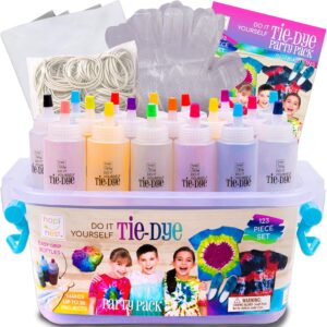 Hapinest Tie Dye Party Kit Arts And Crafts S For Kids Girls And Boys Group Activities For Teens Ages 8 9 10 11 12 13 Years And Up 18 Prefilled Bottles With 14 Vibrant Colors