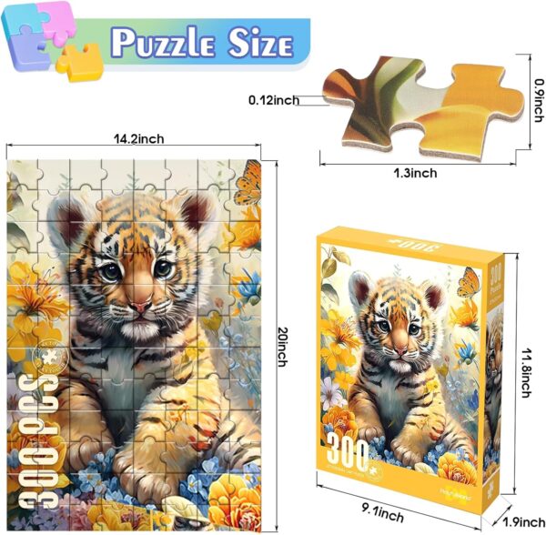 Jigsaw Puzzles For S 300 Pieces Cute Tiger Flower Grove Jigsaw Puzzles Families Games Toy For Best S Home Art Decor 14.9 X 9.8 - Image 3