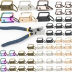 1 Inch Key Fob Hardware 50Pcs 6 Colors With Rubber Cover Key Fob Pliers,Keychain Hardware Metal Keychain Kit