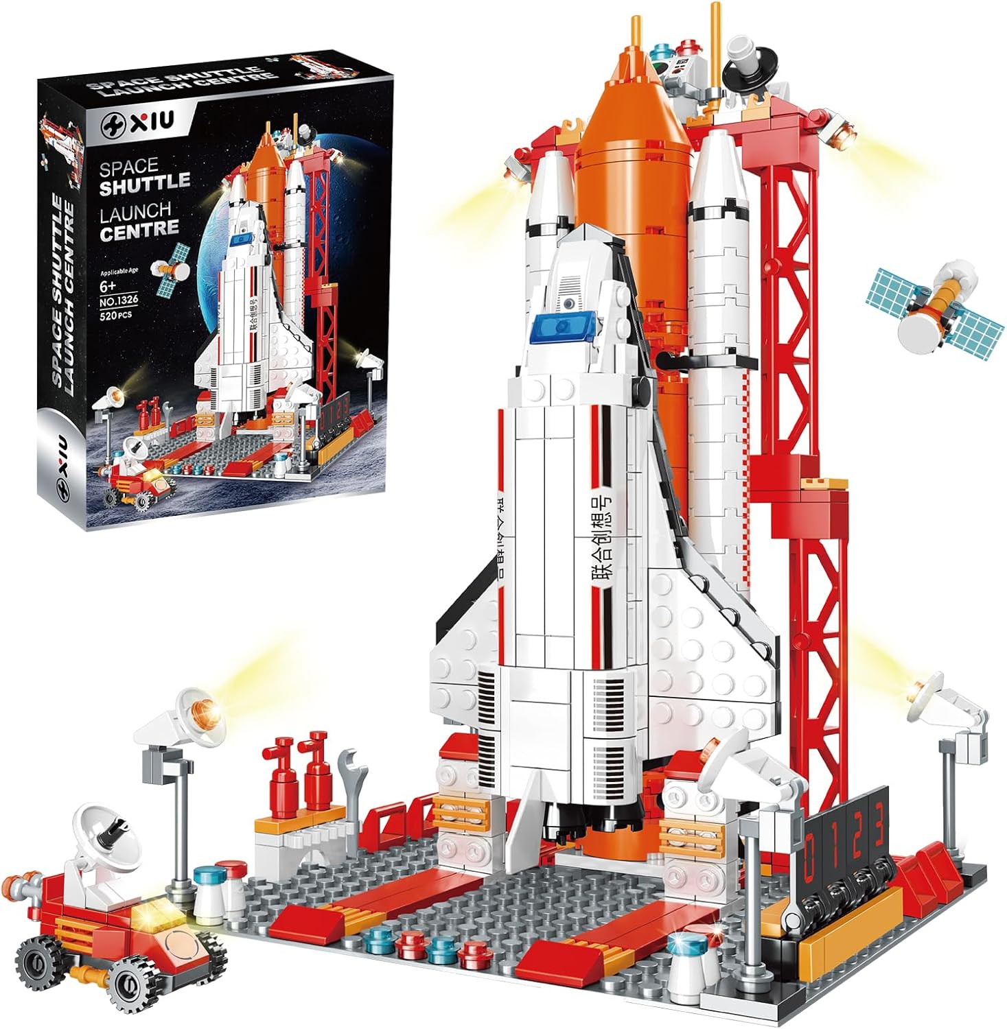 Space Exploration Shuttle Building Sets Toys for Boys Ages 6-12,Space Shuttle Toys Building Kit with Astronaut and Spacecraft andmoon Buggy,Space Educational Toy for Kids 6 8 10 12 (520pcs)