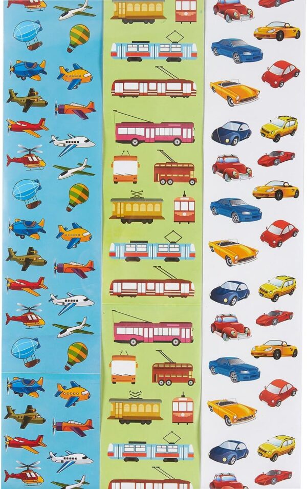 Juvale Transportation Stickers, Reward Sticker Roll 9 Rolls, 3204 Pieces - Image 4
