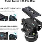 Cayer K10 Pro Video Fluid Head With 75Mm Flat Base, Adjustable Pan Drag And Telescopic Handle, Heavy Duty Tripod Fluid Head - Image 5