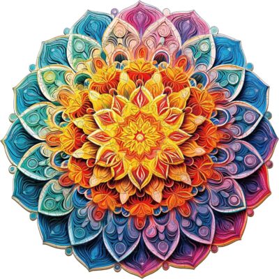 Wooden Puzzle For Smandala Kaleidoscope, Unique Shaped Jigsaw Puzzles S, 100Pieces, 8.5X8.5Inches, Best For S, Family Game Birth