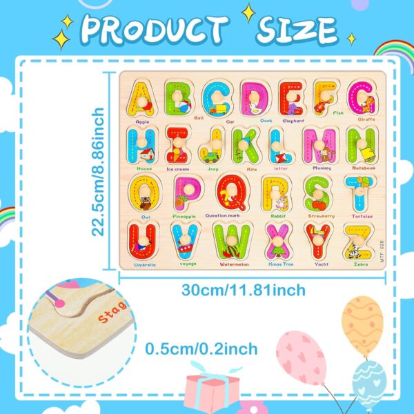 9 Sets Wooden Peg Puzzles For Toddlers 2 3 4, Toddler Puzzles Montessori Educational Wooden Puzzles Knob Puzzles Learning Toys - Image 2