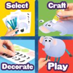 Creative Kids Preschool Crafts for Kids Create 12 Pop Stick Art Figures with 400+ Stickers Punch Outs Toddler Art Set, Fine Motor - Image 2