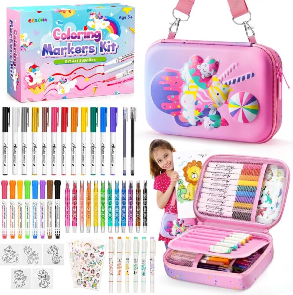 Cgboom Scented Markers Set With Cute Pencil Case For Kids, 40 Counts Paint Markers As Art Supplies And Creativity To Girls, Color
