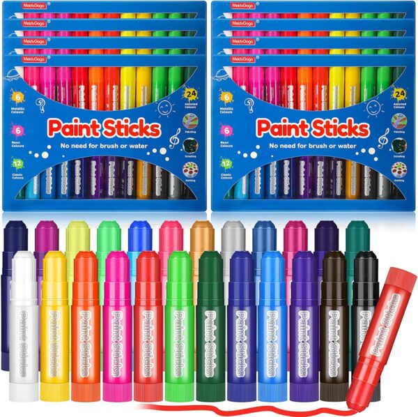 192 Pcs Tempera Paint Sticks Washable Quick Drying Paint Sticks For Kids Safe Arts And Craft Paint Sticks For Child Paint Crayons