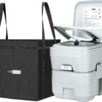 Vivohome 5.3 Gallon Waste Tank Portable Indoor Outdoor Toilet Compact DoubleOutlet AntiLeak Seal Ring Commode With Travel Bag
