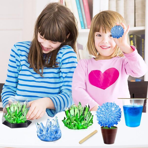 UNGLINGA Crystal Growing Kit, Experiment Science Kits for Kids, STEM Projects Learning & Educational Toys Gifts Idea for Boys Girls, Grow 5 Vibrant Crystals Making Kit - Image 5