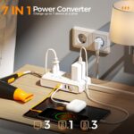 220V To 110V Voltage Converter, Tessan 2000W Universal Travel Adapter With 4 Usb Ports (1 Usb C), 3 Ac Sockets And Eu/Uk/Au/It Plug Power Adaptor, Step Down Transformer For Hair Dryer Curling Iron - Image 4