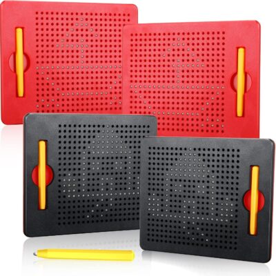 4 Pack Magnetic Drawing Board For Toddlers With Drawing Stylus 380 Bead Magnet Tablet Pad Erasable Reusable Writing Playboard