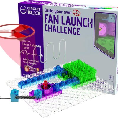 E-BLOX Building Blocks Circuit Kit, Build Your Own Fan Launch Wire Maze Challenge, Steady Hand Wins, Friendly Competition, Ages 5+