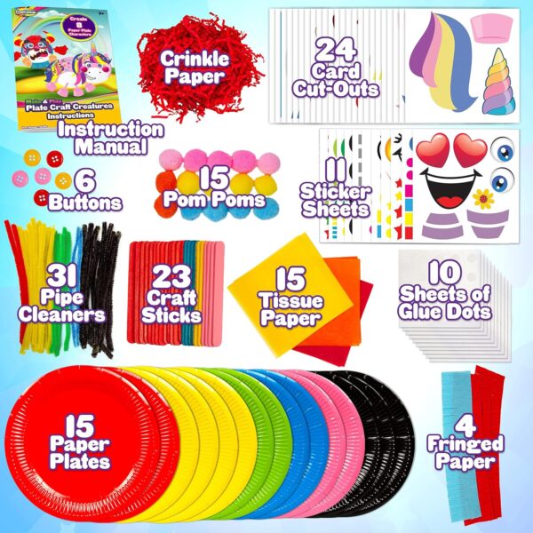 Creative Kids Make Play Plate Craft Kit Make 8 Paper Plate Characters All Inclusive KidSafe Supplies Educational Preschool - Image 7