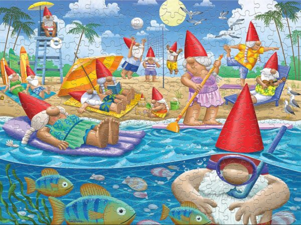 Ceaco Gnome Sweet Gnome Beach Day Oversized 300 Piece Jigsaw Puzzle - Image 6