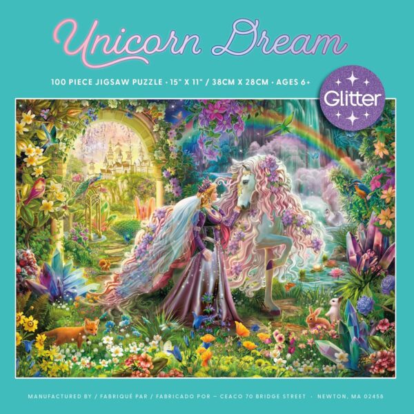 Ceaco Unicorn Dream Glitter 100 Piece Jigsaw Puzzle - Image 6
