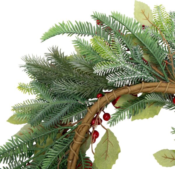 VGIA 20 Inch Christmas Wreath for Front Door Artificial Winter Wreath for Christmas Decor Xmas Wreath with Christmas Balls Pine Needles Pine Cone for Wall Window Holiday Decorations - Image 5