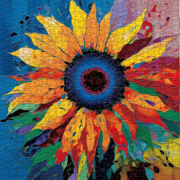 Pickforu Sunflower Puzzles For S 1000 Pieces, Colorful Gradient Flower Puzzle, Fine Art Jigsaw Puzzles 1000 Pieces Painting - Image 2