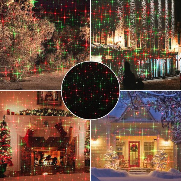 Christmas Lights Laser Projector Outdoor Red and Green Starry Projection Light 3 Working Modes Waterproof Plug in Mountable for Holiday Xmas House Indoor Party Year Decoration Show, Black - Image 2