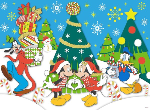 Ceaco Disney Holiday Mickey Minnie Holiday Love 200 Piece Jigsaw Puzzle