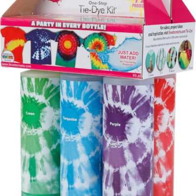 Tulip Onestep Tiedye Kit Extra Large Block Party 16 Oz Easy Squeeze Bottles, Allin1 Kit For Group Activity Tiedye, 6, Vibrant Colors