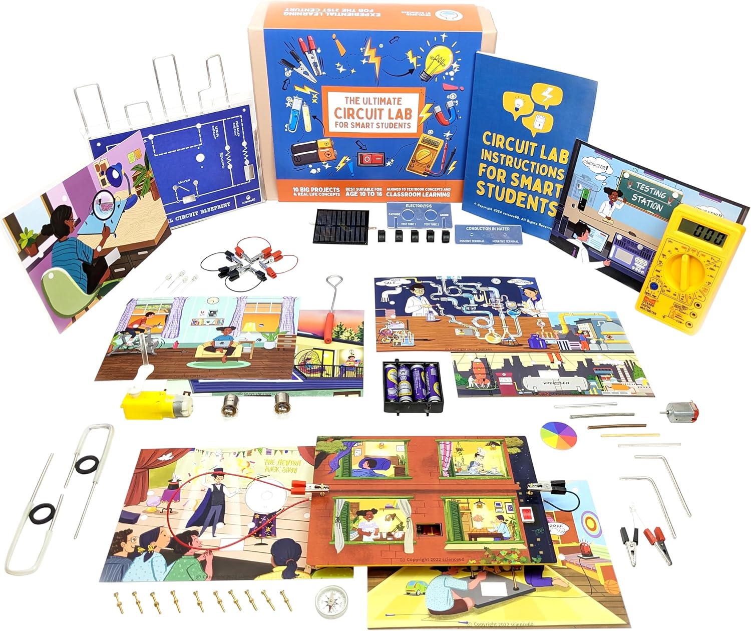 Electricity Kit Connecting The Circuit Board to Educational Science Using Engineering Toys & Real-World Concepts, STEM Projects in Middle School, Exploration of Basic Electronics for Kids, Age 12-14