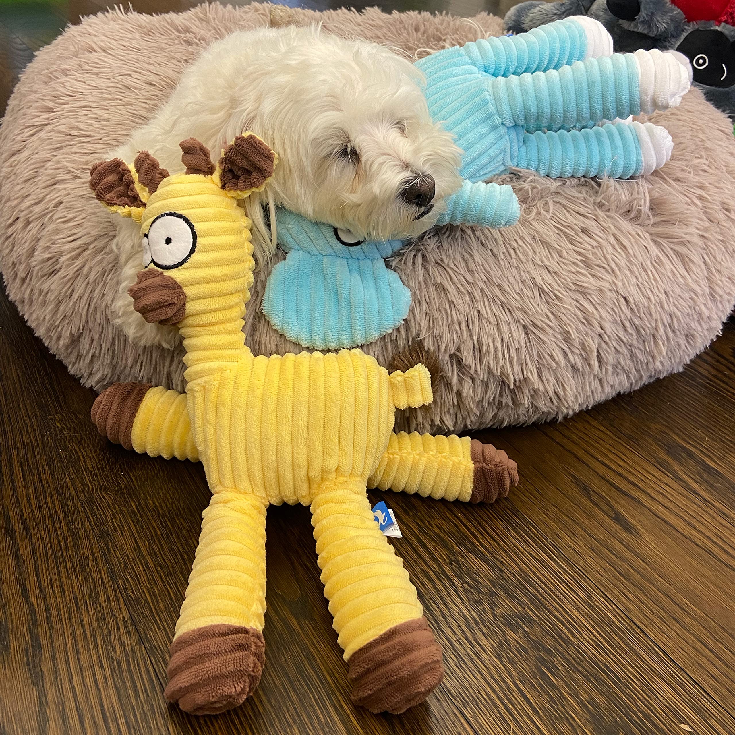 Animal Planet Plush Dog Toy: Giraffe Corduroy Beige 14" X 8" Toy W/Squeaker; 3" Thick Stuffed. Small/Medium Cute Dogtoy Encourages Your Dogs Natural Instincts To Hunt & Play