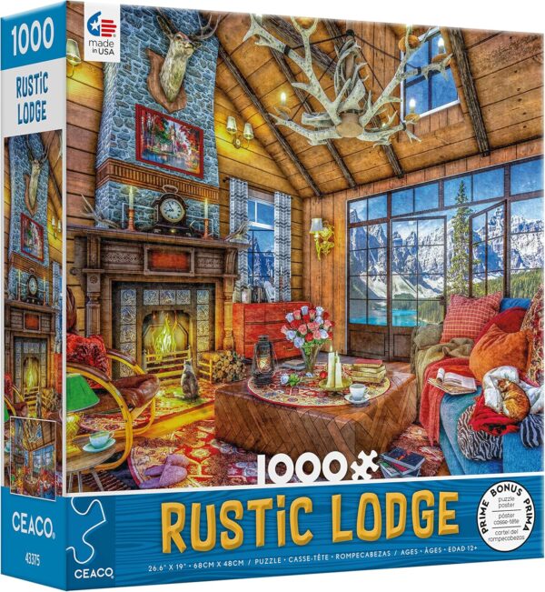 Ceaco Rustic Lodge Log Cabin Retreat 1000 Piece Jigsaw Puzzle - Image 4